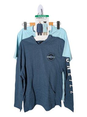 NWT O'Neill 2 Pack Long Sleeve Hoodie and T-Shirt Blue Various Sizes
